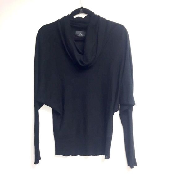 LINE KNITWEAR Cashmere Cowl Neck Long Sleeve Lightweight Sweater Black S